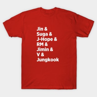 BTS Nicknames - Bangtan Boys Names T-Shirt